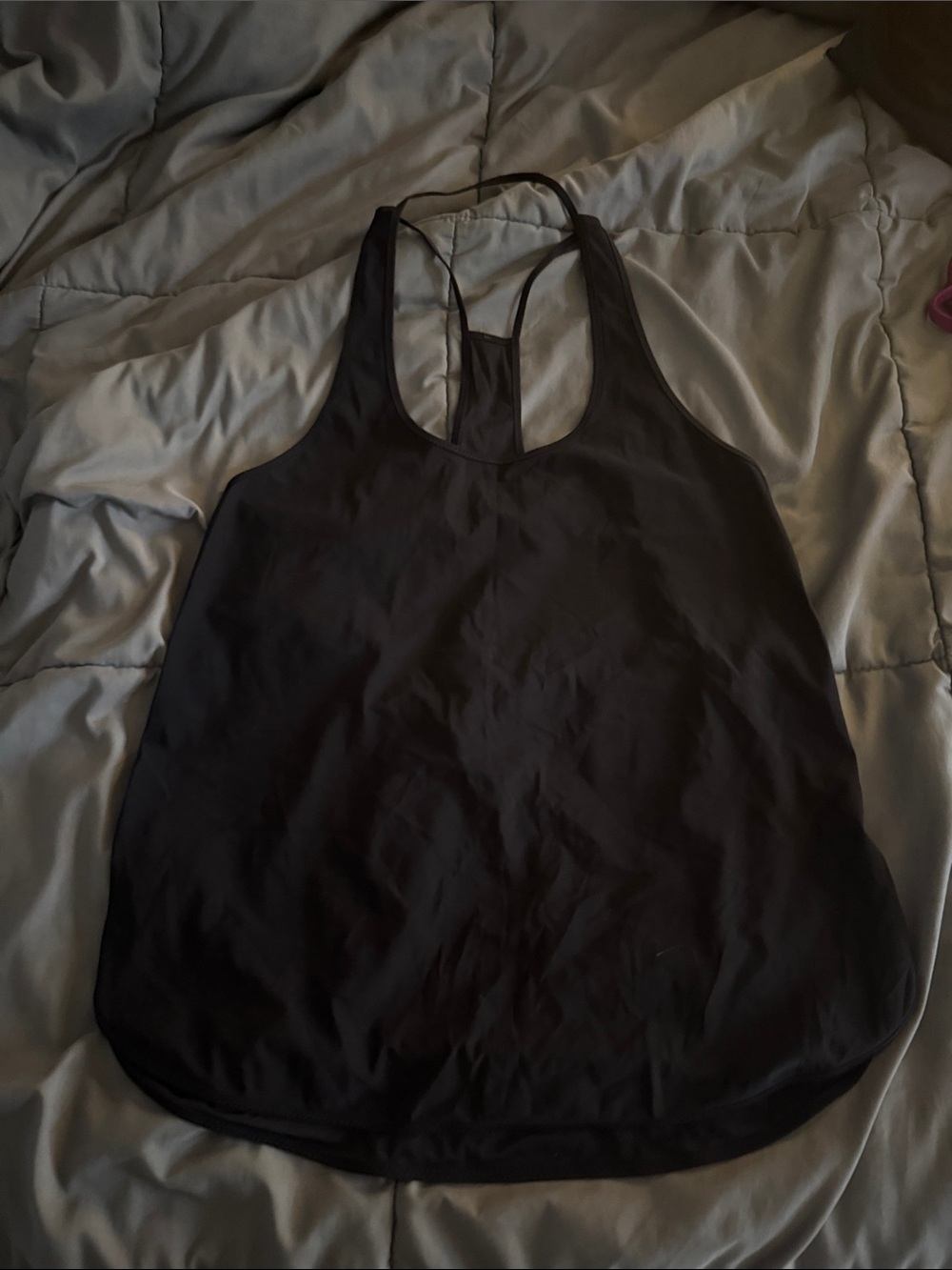 Black swim material tank